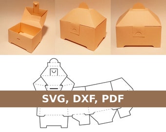 Sjabloon voor een doodskist, sieradendoos, ringdoos, oorbellendoos, accessoiredoos, kist, SVG, DXF, PDF, Cricut, Silhouette