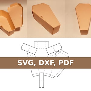 Coffin box template, casket box, coffin template, SVG, PDF, Cricut, Silhouette