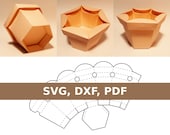 Flower pot box template, flower box, paper flower pot, pot box, flower gift box, SVG, DXF, PDF, Cricut, Silhouette