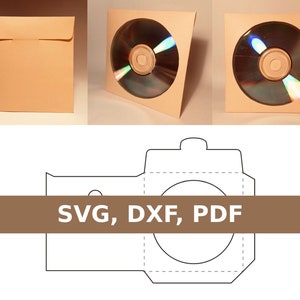 Funda de CD, plantilla de funda de DVD, plantilla de funda de CD, funda de DVD, estuche de CD, estuche de DVD, SVG, PDF, Cricut, Silhouette
