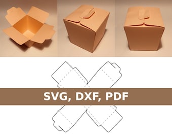 Plantilla de caja de fideos, caja de comida china, caja de comida japonesa, plantilla de caja de arroz, SVG, PDF, Cricut, Silhouette