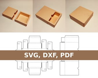 Slider box, drawer box, drawer gift box, slide box template, sliding box, slide gift box, schubfach, SVG, PDF, Cricut, Silhouette