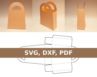 Modello per sacchetto di carta, scatola di carta, scatola regalo, sacchetto di plastica, sacchetto regalo, sacchetto fai da te, PDF SVG