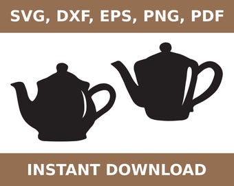 Teapot svg, teapot png, teapot cutout, teapot template, teapot cut file, teapot laser cut, teapot clipart, teapot dxf, Cricut, Silhouette