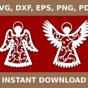 Engel svg, Engel png, Weihnachtsengel svg, Engel Vorlage, Engel Ausschnitt, Engel Schnittdatei, Engel Laserschnitt, Engel dxf, Cricut, Silhouette
