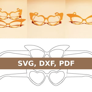 Party Gläser Vorlage, Papier Sonnenbrille, Geburtstag Gläser, printable Gläser, Papier Gläser, SVG DXF PDF, Cricut Silhouette