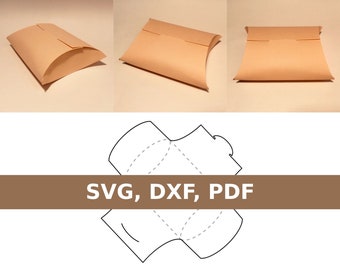 Folded pillow box template, wedding favor box, gift box, soap box, favor box, SVG, PDF, Cricut, Silhouette