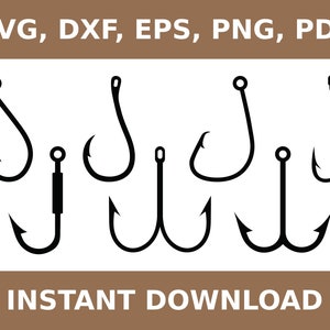 Fish hook svg, fish hook dxf, fishing hook dxf, fish hook cut file, fishing hook cut file, fishing hook svg, Cricut, Silhouette