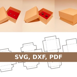 Ohrring Box, Ringbox, Schmuckkästchen Vorlage, Schmuckverpackung, Accessoiresbox, Schmuckkästchen, SVG, PDF Digitale Dateien