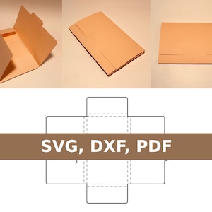 Plantilla de caja para guardar documentos, carpeta SVG, plantilla de carpeta, carpeta para documentos, caja plana, SVG, PDF, Cricut, Silhouette