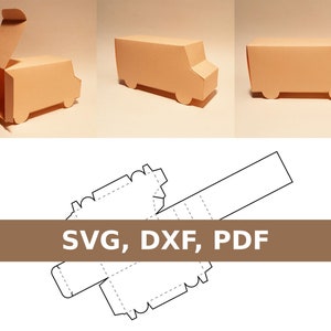Plantilla de caja de automóvil, caja de regalo para automóvil, caja de regalo para niño, caja de regalo para niño, caja con forma de automóvil, SVG, PDF, Cricut, Silhouette