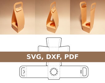 Tasse Geschenktüte Tasche Vorlage, Cup-Box, Tasse Geschenktüte, Tasse Geschenkbox, Kaffeetasse Box, Kaffeetasse zum Mitnehmen, SVG DXF PDF, Cricut, Silhouette