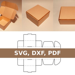 Cake box template, pastry box template, cake box svg, bakery box svg, bakery box template, SVG, PDF, Cricut, Silhouette