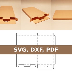 Sjabloon platte doos, dunne doos, SVG, pdf, Cricut, silhouet
