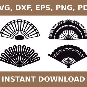 Ventaglio a mano svg, ventaglio a mano dxf, ventaglio a mano png, file di taglio del ventaglio a mano, ventaglio a mano ritagliato, ventaglio a mano tagliato al laser, modello del ventaglio a mano, Cricut, Silhouette