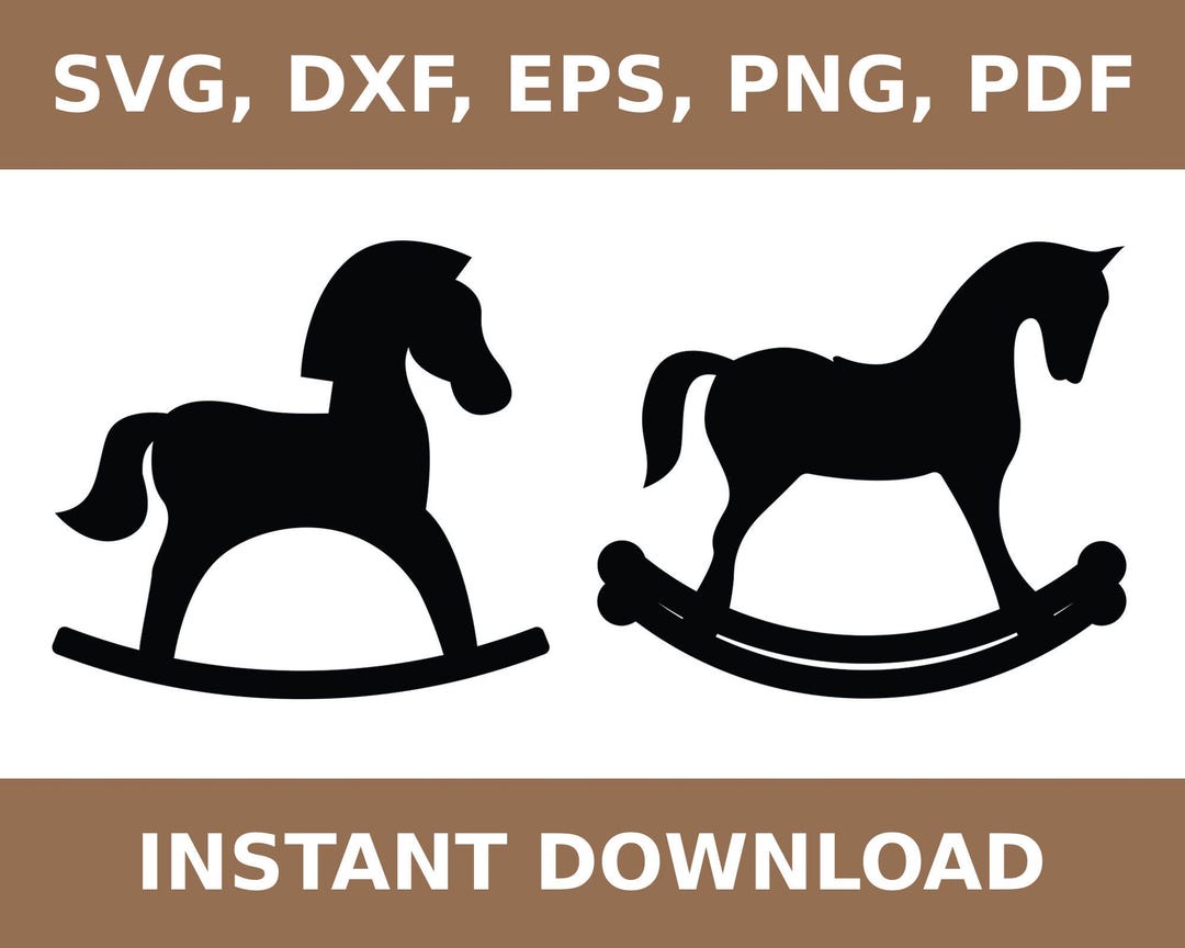 Rocking Horse Svg, Rocking Horse Clipart, Rocking Horse Dxf, Rocking ...