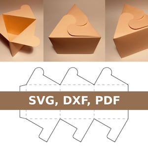 Dreieck Box Vorlage, faltbare Box, faltbare Geschenkbox, Geschenkschachtel faltbar, Dreieck Behälter, faltbare Box, PDF SVG