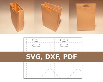 Einkaufstüten Vorlage, Papiertüte, Einkaufstasche svg, Tasche svg, Tasche pdf, Taschenvorlage, SVG, PDF, Cricut, Silhouette