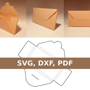 Plantilla de caja de sobre, buzón de cartón, plantilla de buzón, contenedor de cartas, SVG, PDF, Cricut, Silhouette