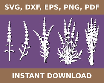 Lavender svg, lavender dxf, lavender png, lavender laser cut, lavender cut file, lavender pdf, lavender template, Cricut, Silhouette