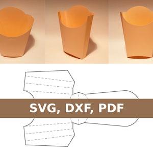 Sjabloon frietdoos, frietdoos, popcorndoos, popcorndoos, frietdoos, frietdoos, SVG, pdf, Cricut, Silhouet