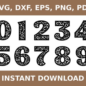 Cijfers svg, nummers sjabloon, nummers dxf, nummer dxf, nummers png, nummer png, nummer knipsel, nummer svg, Cricut, Silhouet