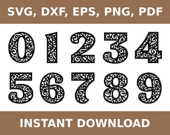 Numbers svg, numbers template, numbers dxf, number dxf, numbers png, number png, number cutout, number svg, Cricut, Silhouette