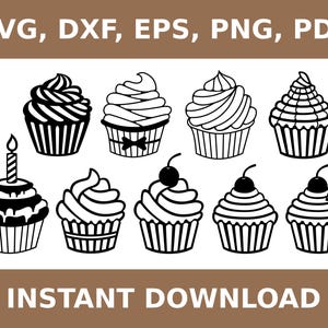 Cupcake svg, cupcake template, cupcake dxf, cupcakes dxf, cupcake cutout, cupcake png, cupcakes png, cupcakes svg, Cricut, Silhouette