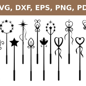 Toverstaf svg, toverstaf dxf, toverstaf dxf, toverstaf png, toverstaf png, toverstaf sjabloon, toverstaf gesneden bestand, toverstaf svg, Cricut, Silhouet