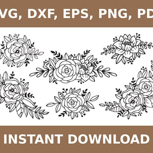 Floral svg, floral dxf, floral png, floral cut file, floral cut out, floral laser cut, floral cutout, floral template, Cricut, Silhouette