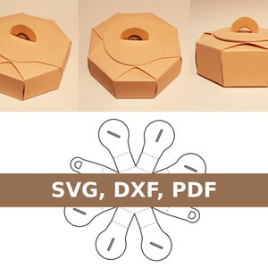 Plantilla de caja redonda, caja de regalo circular, caja circular, caja para sombreros, caja de regalo para sombreros, caja de regalo redonda, SVG, DXF, PDF, Cricut, Silhouette