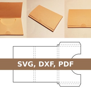 Modelo de porta-cartão, carteira de cartão, caixa de cartão, porta-cartão de visita, estojo para cartão, porta-cartão de crédito, SVG, PDF, Cricut Silhouette
