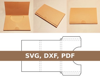 Modello porta carte, porta carte, scatola per carte, porta biglietti da visita, porta carte, porta carte di credito, SVG, PDF, Cricut Silhouette