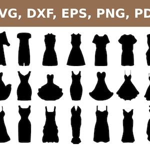 Sukienka koktajlowa svg, suknia ślubna svg, wycięcie sukienki koktajlowej, szablon sukienki koktajlowej, sukienka wieczorowa svg, Cricut, Silhouette