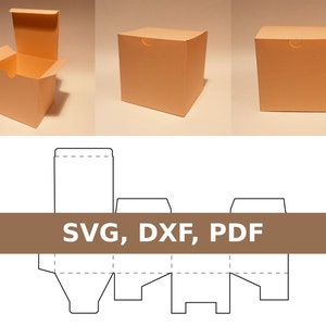 Plantilla de caja clásica, caja simple, caja cuadrada, SVG, PDF, Cricut, Silhouette