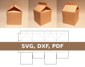 Plantilla para caja de leche, caja de leche, caja de cartón, caja de jugo, Cricut, Silhouette