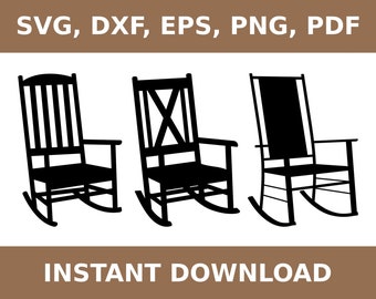 Fotel bujany svg, fotel bujany png, szablon fotela bujanego, wycięcie fotela bujanego, fotel bujany pdf, fotel bujany dxf, Cricut, sylwetka