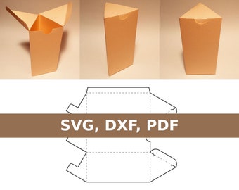 Triangle box template, triangular box, tall box, triangular gift box, triangle gift box, SVG, DXF, PDF, Cricut, Silhouette