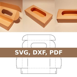 Kuchenbox mit Fenster Vorlage, Gebäckbox mit Fenster, SVG, PDF, Cricut, Silhouette