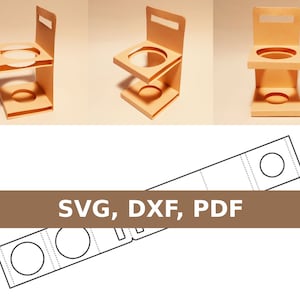 Cup stand template, coffee cup stand, coffee cup holder, cup display stand, cup holder, SVG, DXF, PDF, Cricut, Silhouette