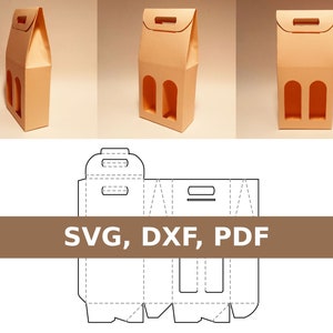 Plantilla para bolsa de vino, bolsa para dos botellas, caja para dos botellas de vino, bolsa para licor, bolsa para alcohol, SVG, PDF, Cricut, Silhouette
