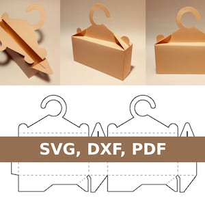 Caja para perchas, plantilla para caja de camisas, caja para regalo de camisas, caja para ropa, caja para camisetas, caja para camisetas, SVG, PDF, Cricut, Silhouette