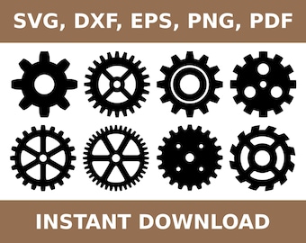 Gear svg, steampunk gears svg, cog gear svg, gear cog svg, cogwheel svg, gear dxf, gears dxf, gear template, gears svg, Cricut, Silhouette