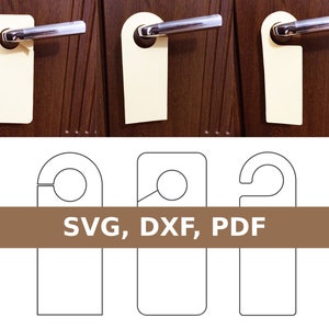 Door hanger template, door hanger cut file, door hanger printable, door knob hanger, door hanger svg, SVG, DXF, PDF, Cricut, Silhouette
