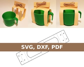 Tasse Box Vorlage, Tasse Geschenkbox, Kaffeetasse Box, Teetasse Box, Tasse Box, Tasse Geschenkbox, SVG, PDF, Cricut, Silhouette