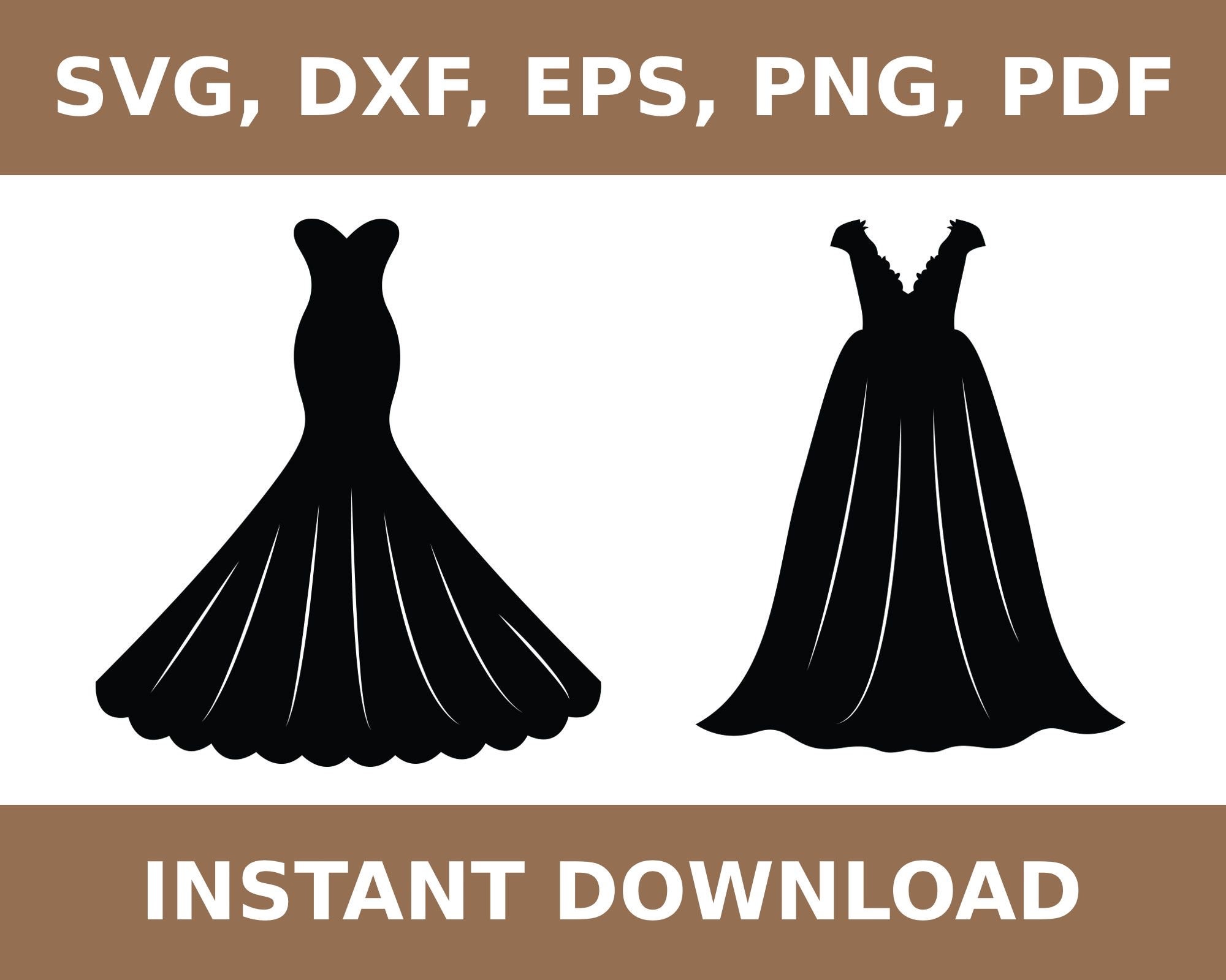 Wedding Dress Svg, Wedding Dress Dxf, Wedding Dress Png, Wedding Dress ...