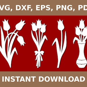 Tulpen svg, Tulpen Vorlage, Tulpen dxf, Tulpen png, Tulpe png, Tulpen schneiden Datei, Tulpen ausgeschnitten, Tulpe svg, Cricut, Silhouette