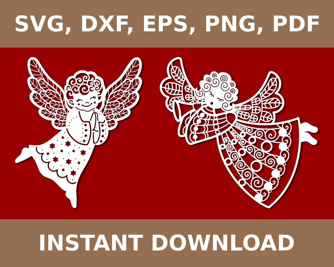 Angel Svg, Angel Png, Christmas Angel Svg, Angel Template, Angel Cutout ...