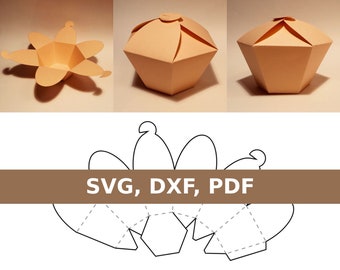 Cupcake Box Vorlage, druckbare Box Vorlage, DIY Box, Geschenkbox Vorlage, digitale Box, Kuchenbox, PDF, SVG, sofortiger Download