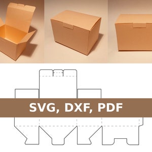 Plantilla de caja de cofre, caja de almacenamiento, caja rectangular, plantilla de caja rectangular, SVG, PDF, Cricut, Silueta
